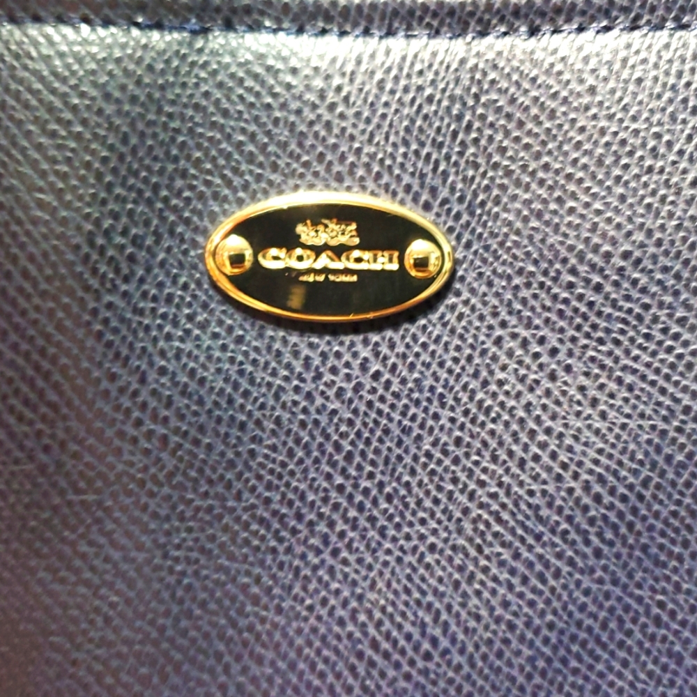 Coach Dark Blue Leather Baby Tote Bag💙 - Picture 4 of 16